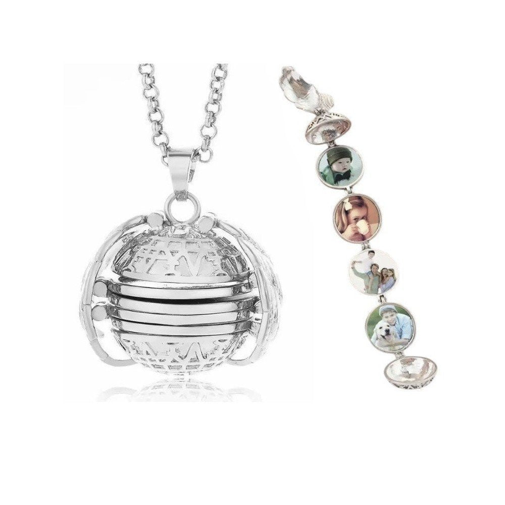 Elegante collar con medallón fotográfico